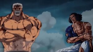 One Piece Chapitre 1083 5 contre 1 ! Tout le corps de Garp est brûlé et il s'écroule sur le sol