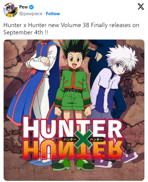 La date tant attendue manga Hunter X hunter