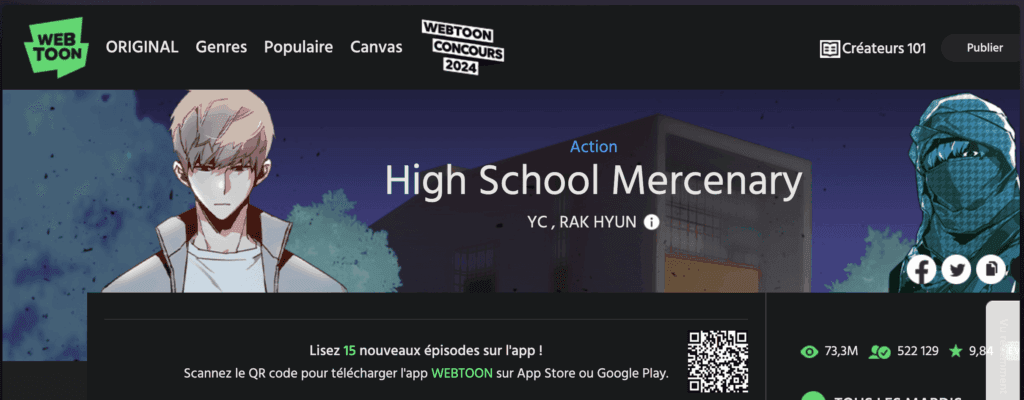 High School Mercenary webtoon