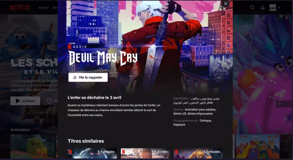 Devil May Cry couverture Netflix